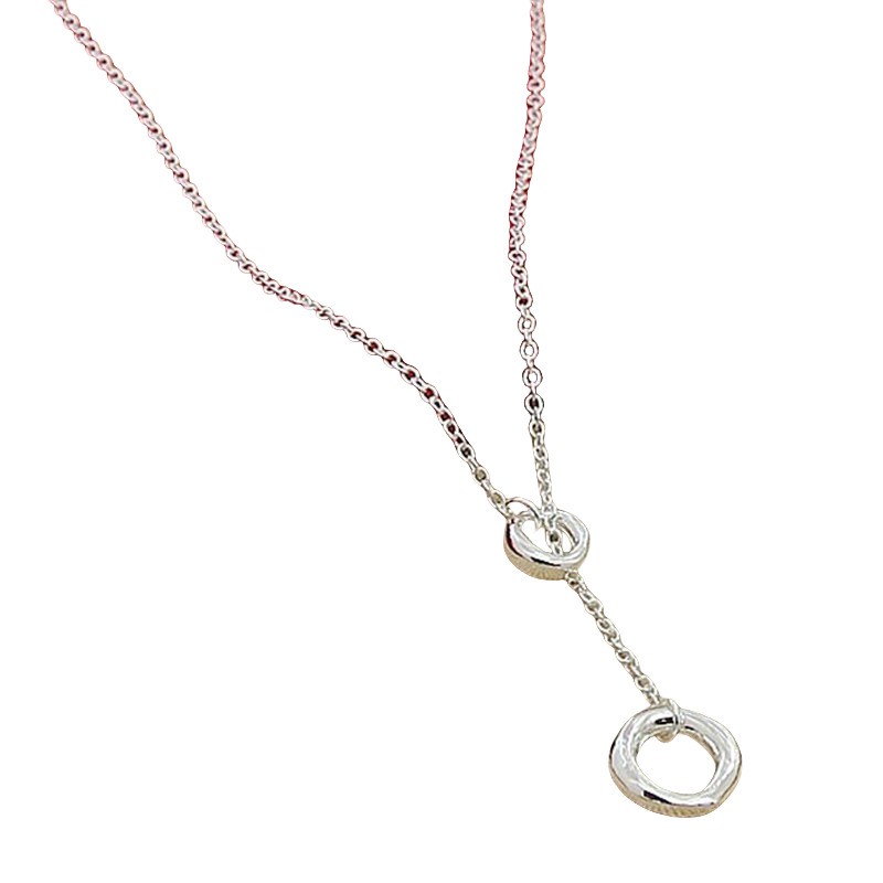 Silver plated circle string circle necklace Korean version hot selling chain