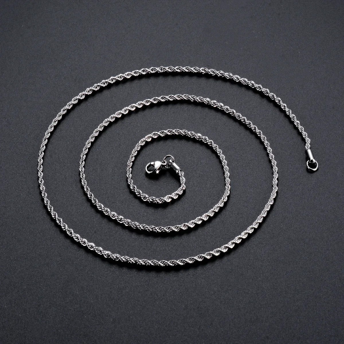 925 Sterling Silver Rope Chain Necklace 2/3/4MM 40-75cm Prince of Wales UK