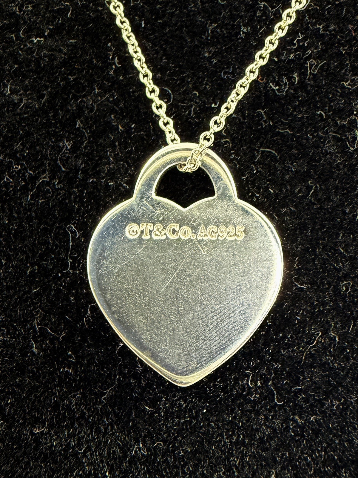 TIFFANY & CO. Sterling Silver Return To Tiffany 16mm Heart Pendant Necklace COA