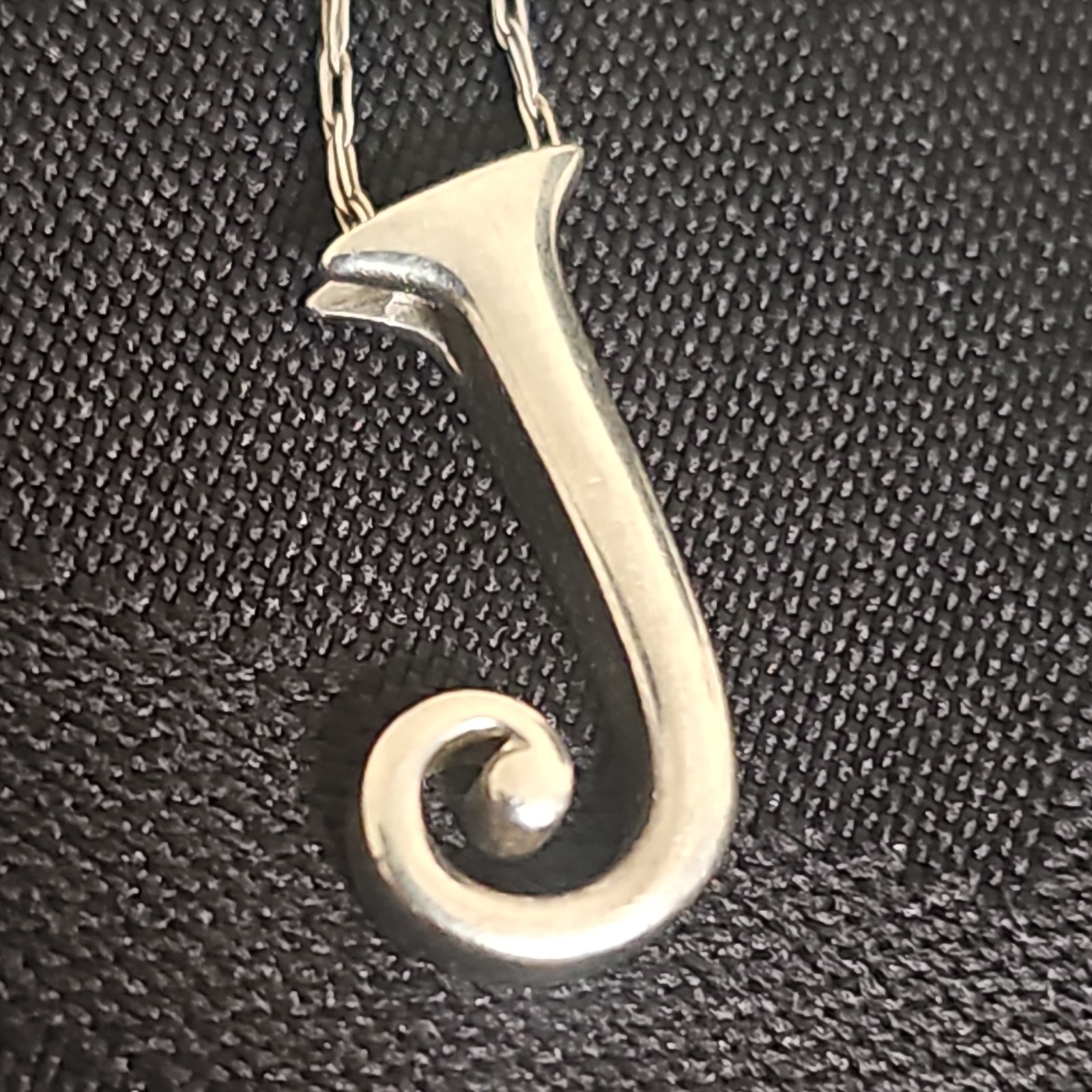 Dainty Delicate 22 in Paper Clip Chain Sterling Silver 925 Letter J Pendant
