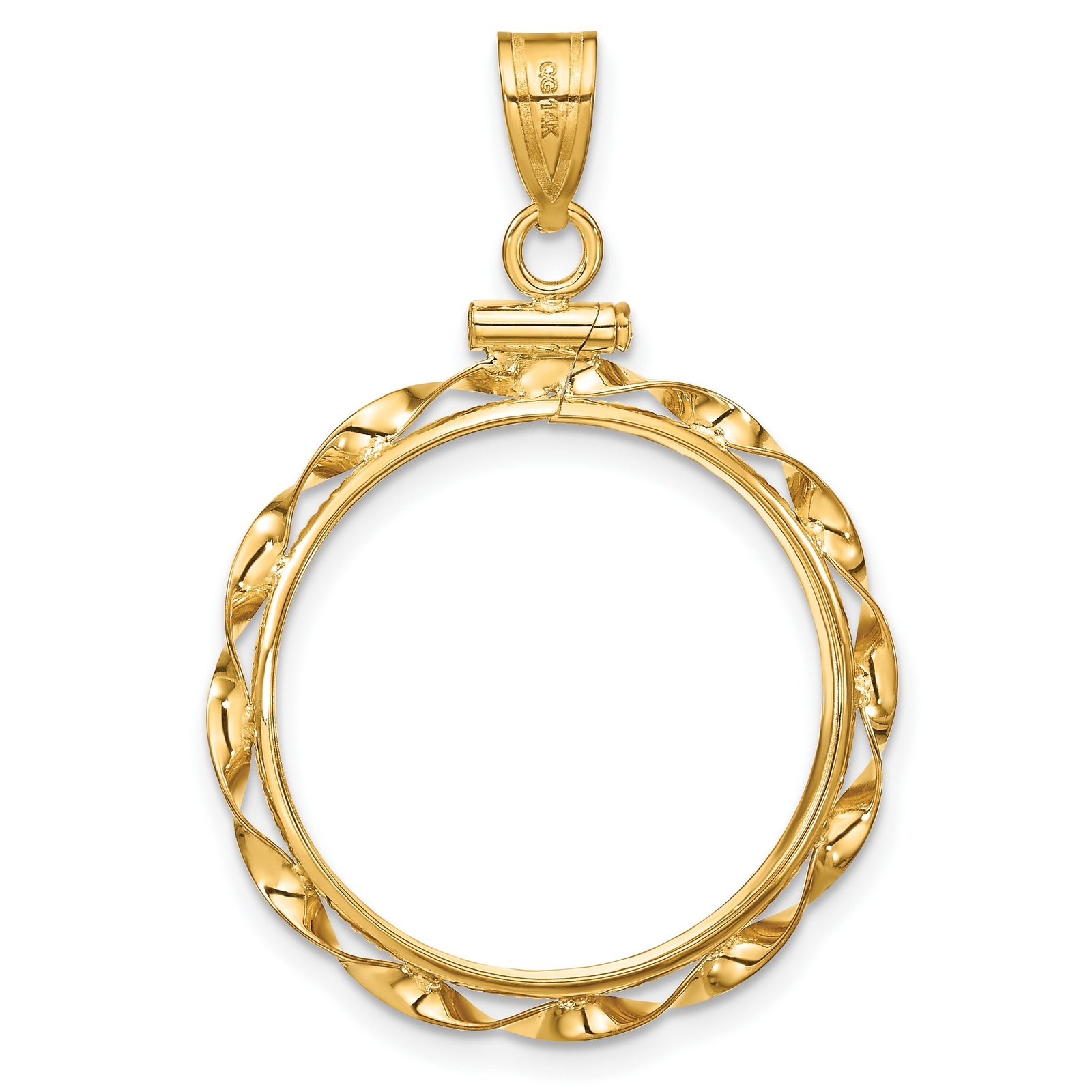 1986-Now $10 1/4 oz American Eagle Screw Top Twisted Ribbon Coin Bezel 14k Gold