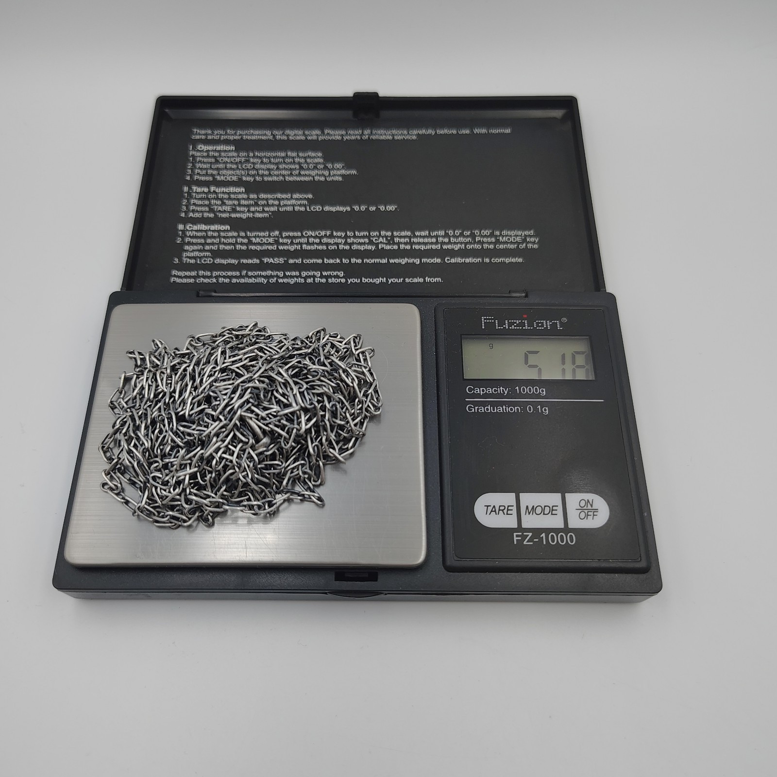 Samuel B Behnam Sterling Silver 925 10 Strand Paper Clips Link Necklace 20″