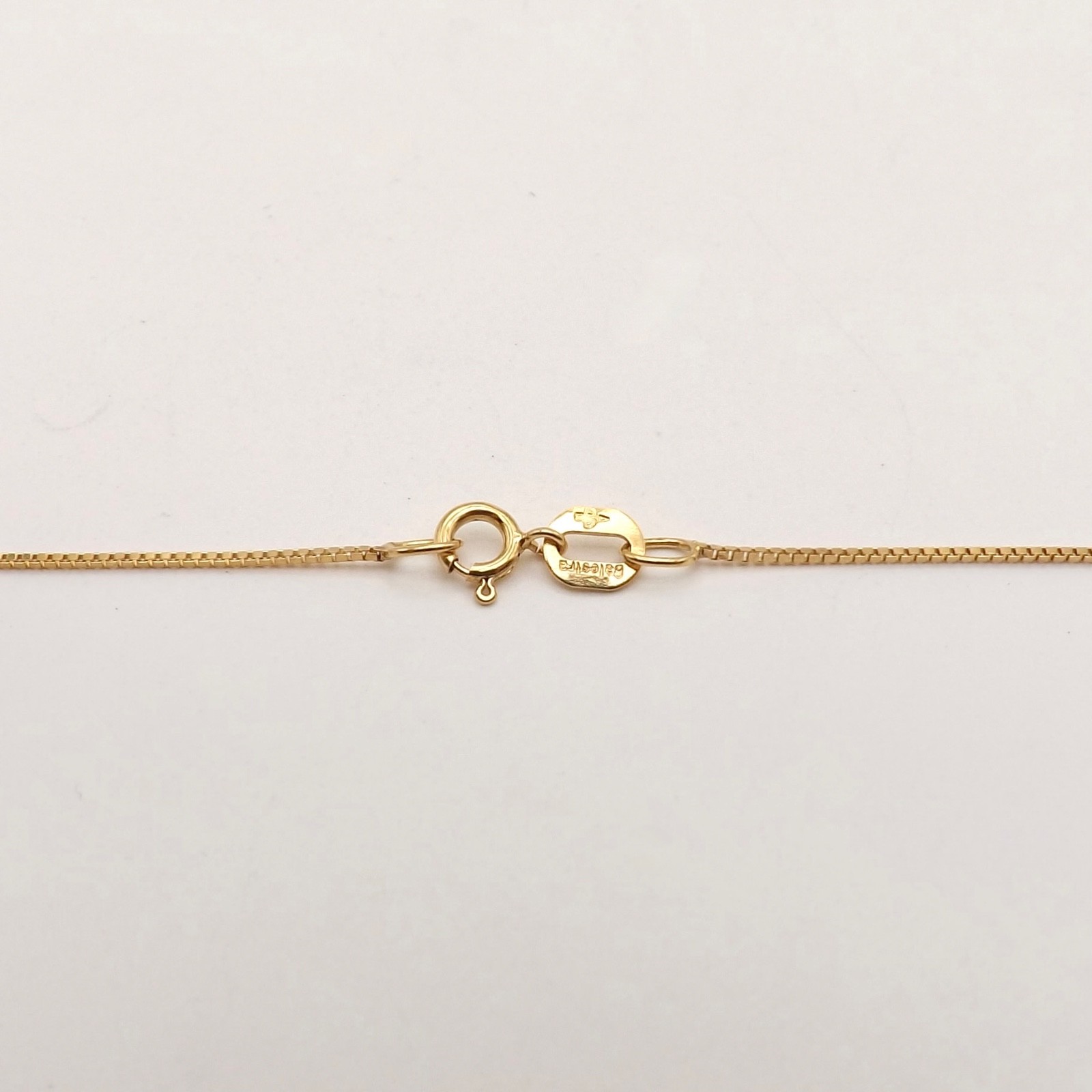 Solid 14k Gold Box Link Pendant Chain Necklace 16in New