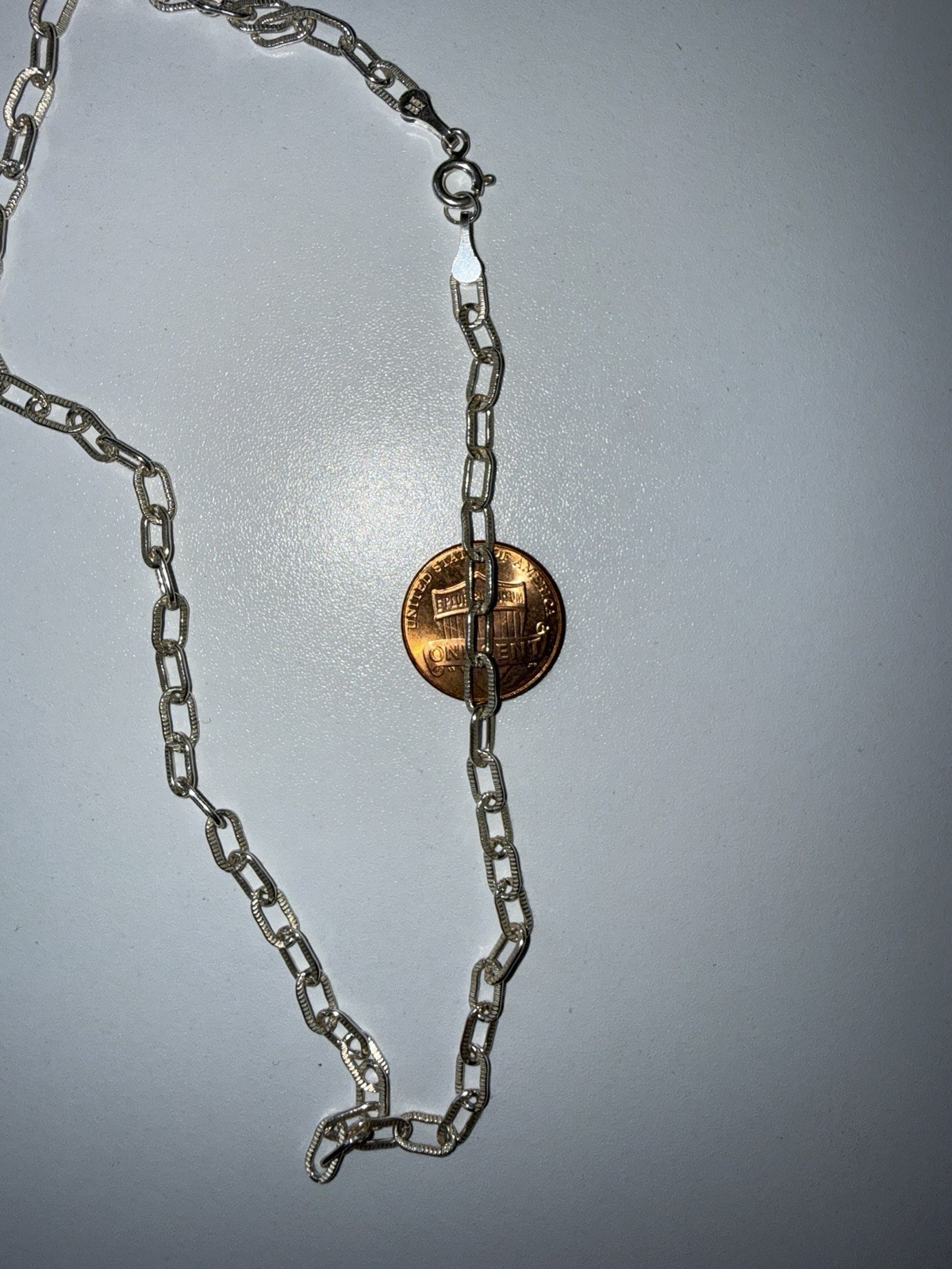 925 Mexico Sterling Silver Paper Clip Chain