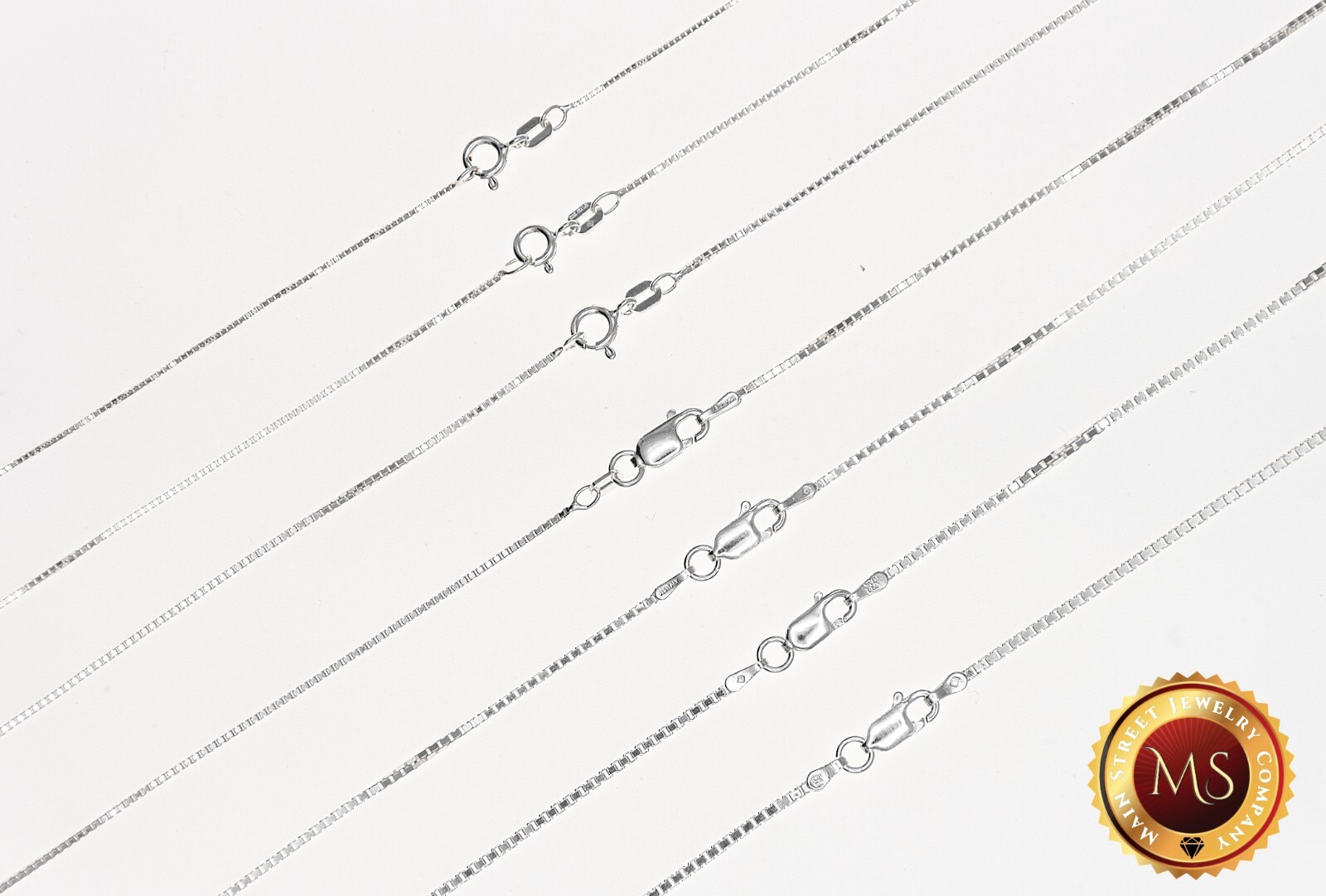925 Italy Solid Sterling Silver Box Chain Necklace – Different Sizes Brand New