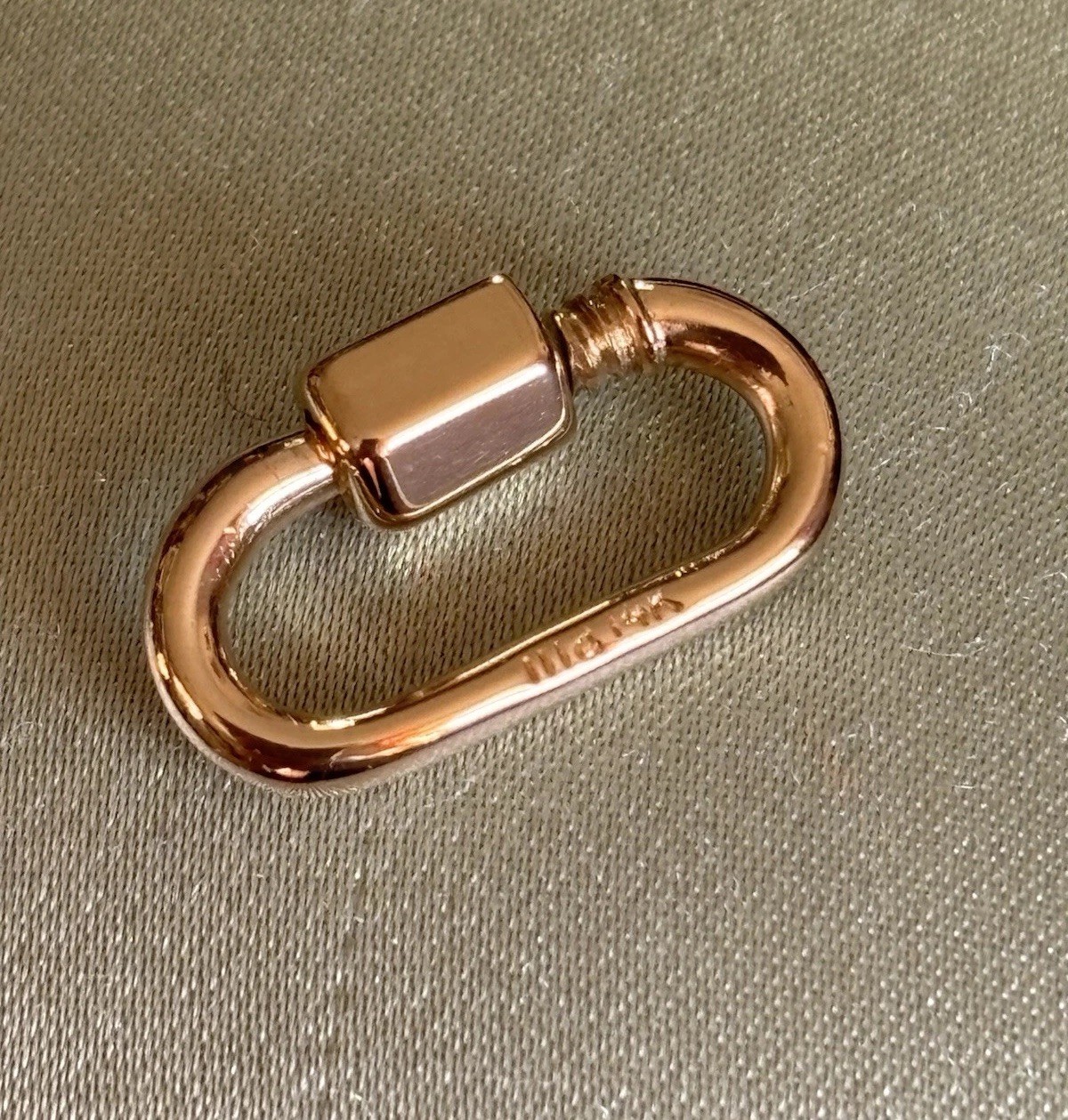 Authentic Marla Aaron 14k Yellow Gold Babylock Charm Holder Connector Carabiner