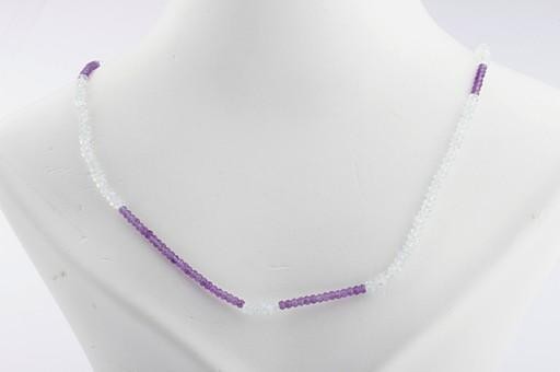 Amethyst Aquamarine Chain Clasp 925 Sterling Silver Length 70cm New