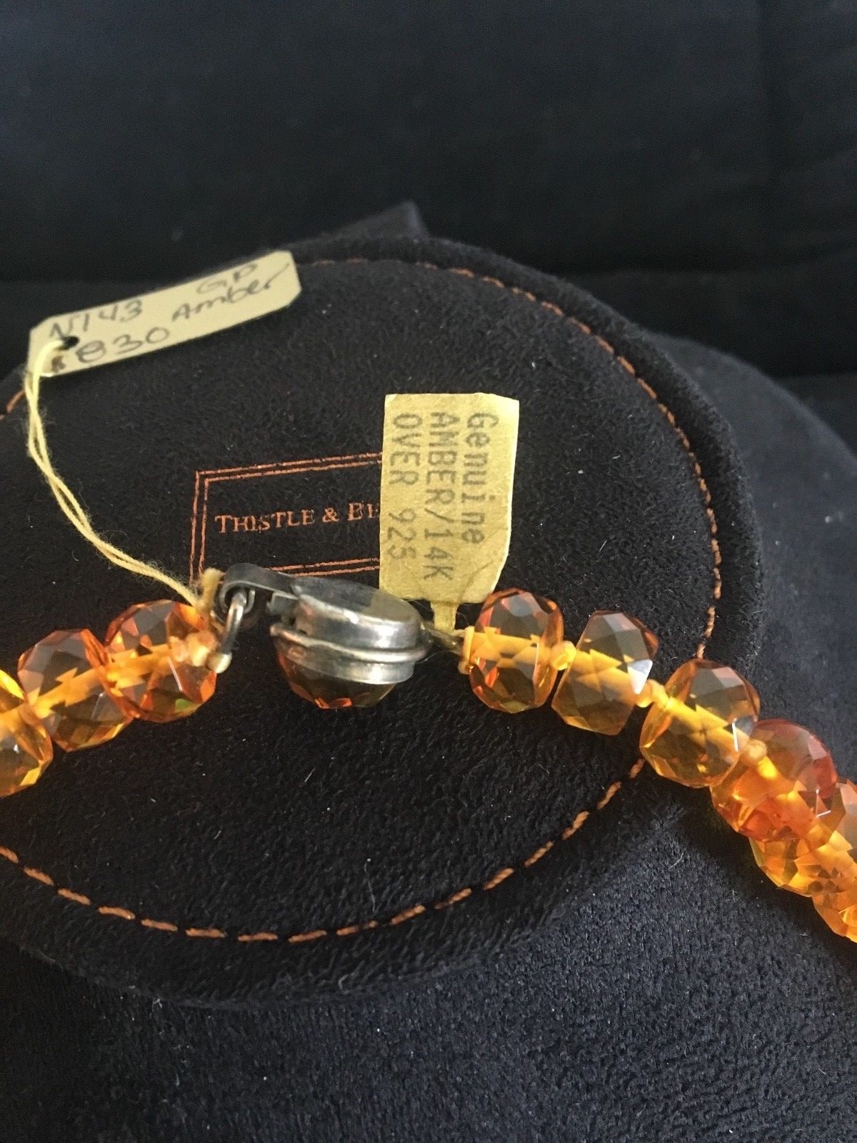 AMBER NECKLACE – 1/4″ diameter oblong, 16 1/2″ length from Amber by Graciano