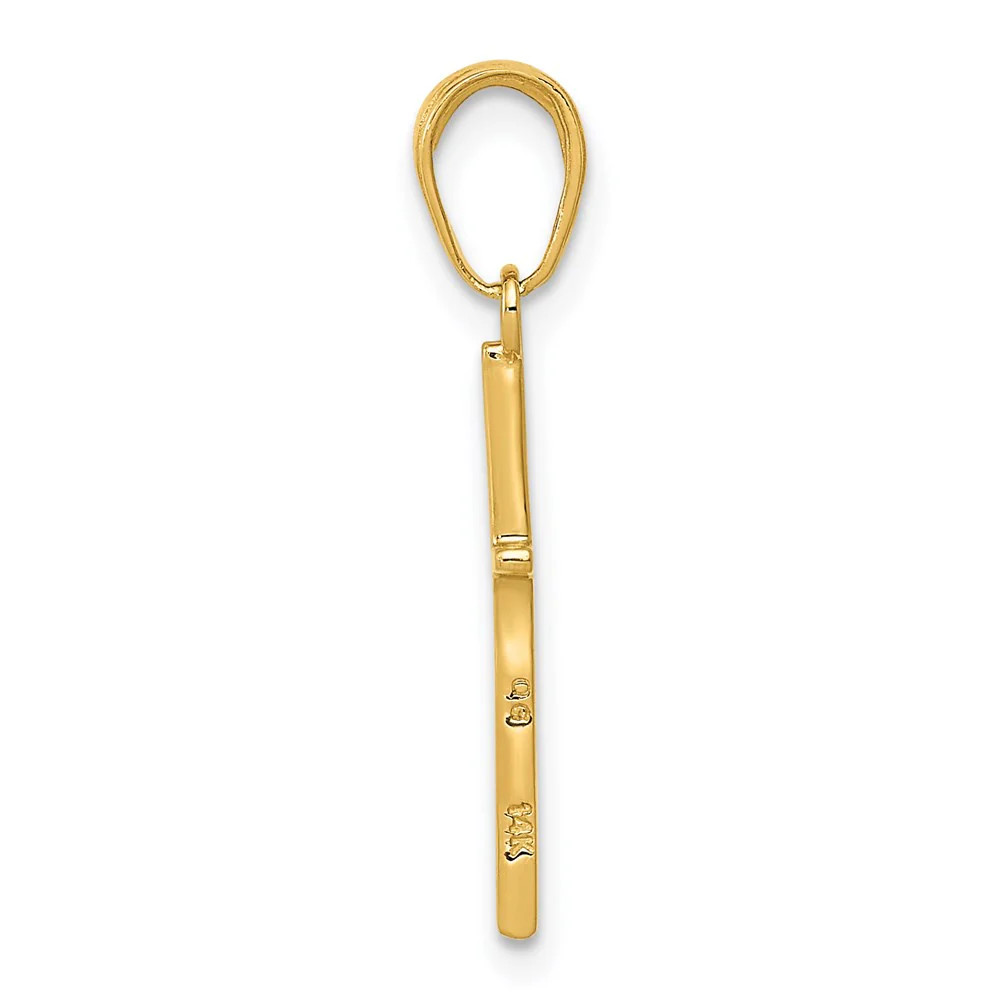 10K / 14K Yellow Gold Polished Cross Pendant