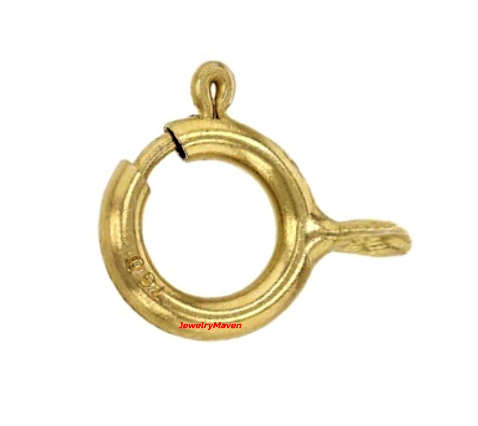 18k 2mm Figaro Yellow Gold 2″ Chain Extender Safety double 4.5mm spring ring USA