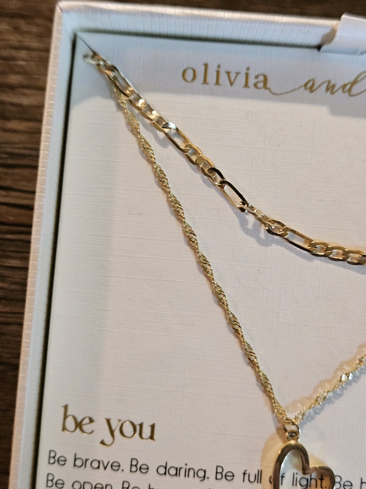 Olivia And Jackson Gold Over Sterling Silver Heart Charm Be You Necklace 16”+2”