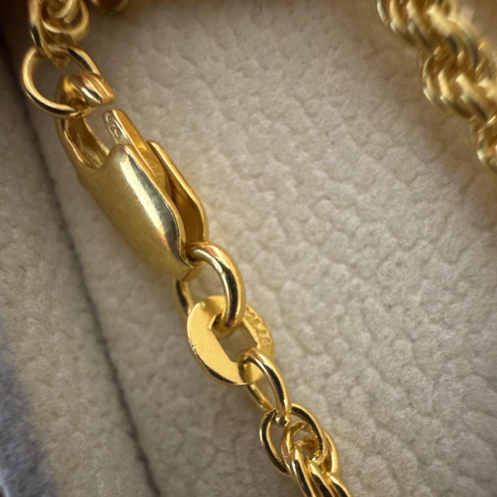 3mm 24” Rope Chain (25g) SOLID 925 14k Gold Over w Moissanite Cross Pendant