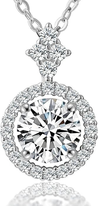 1ct Moissanite Infinity Necklace 925 Sterling Silver Anniversary Gift Necklace