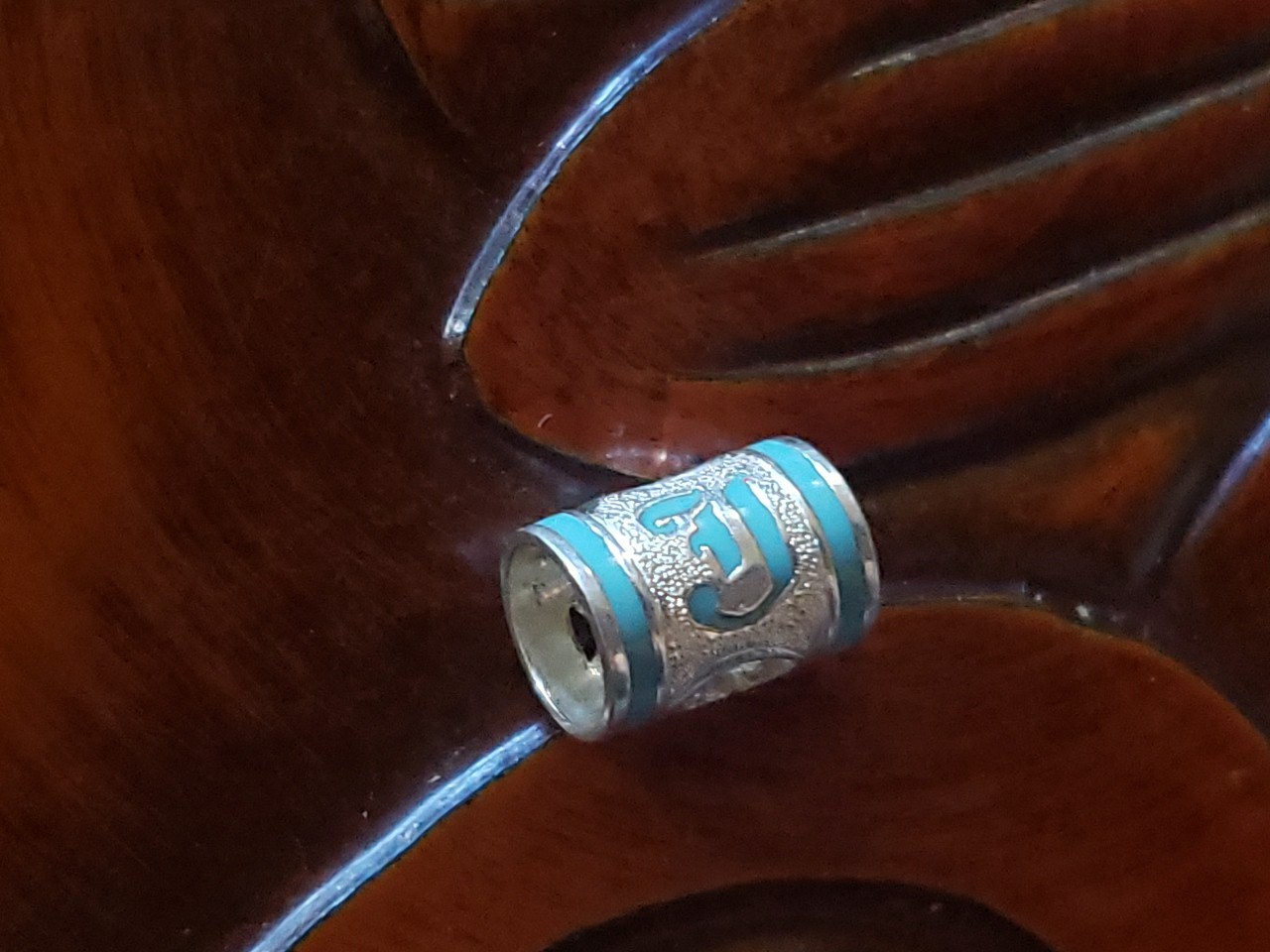 Hawaiian Baby Silver Initial Pendant Enamel 8mm X 6mm Slide Blue Or Pink Letter