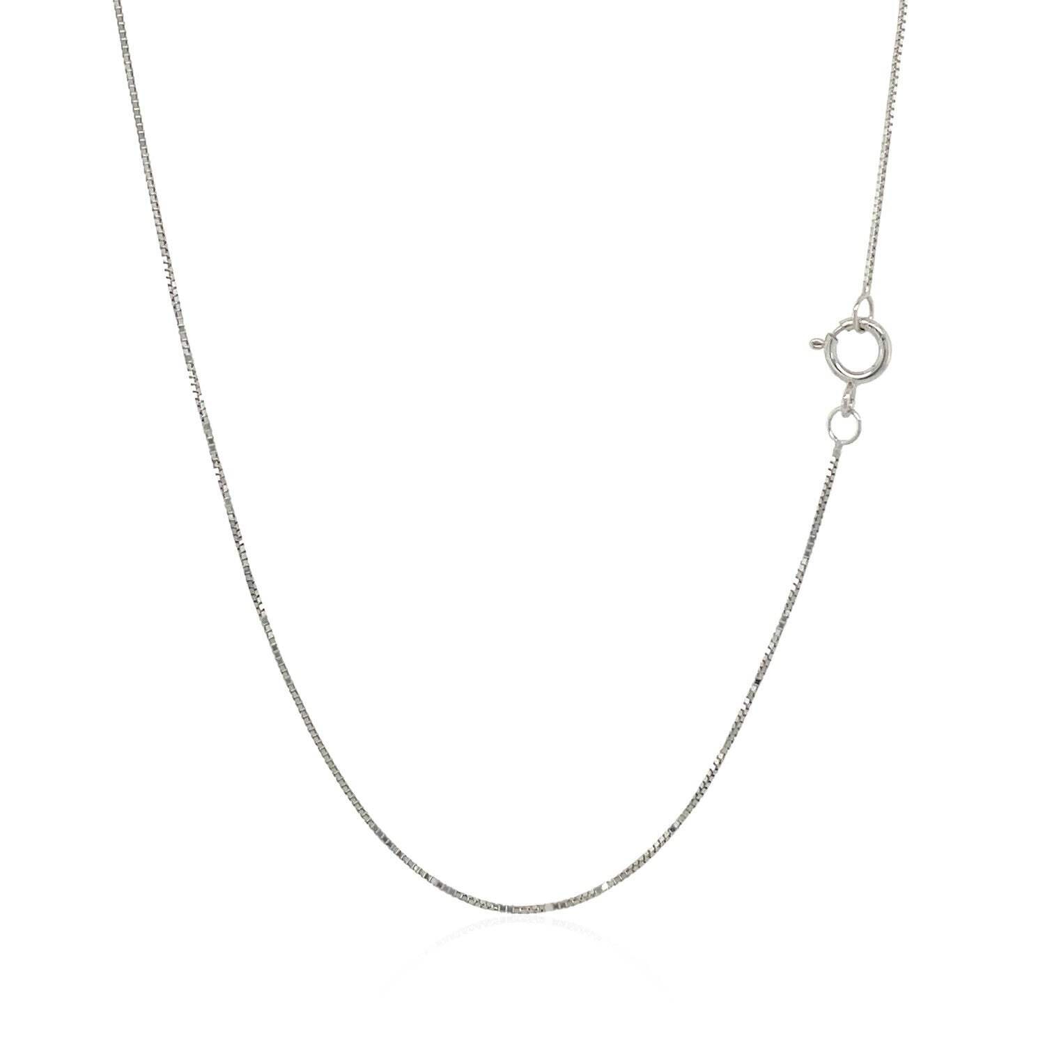 14k White Gold Classic Box Chain (0.45 mm)