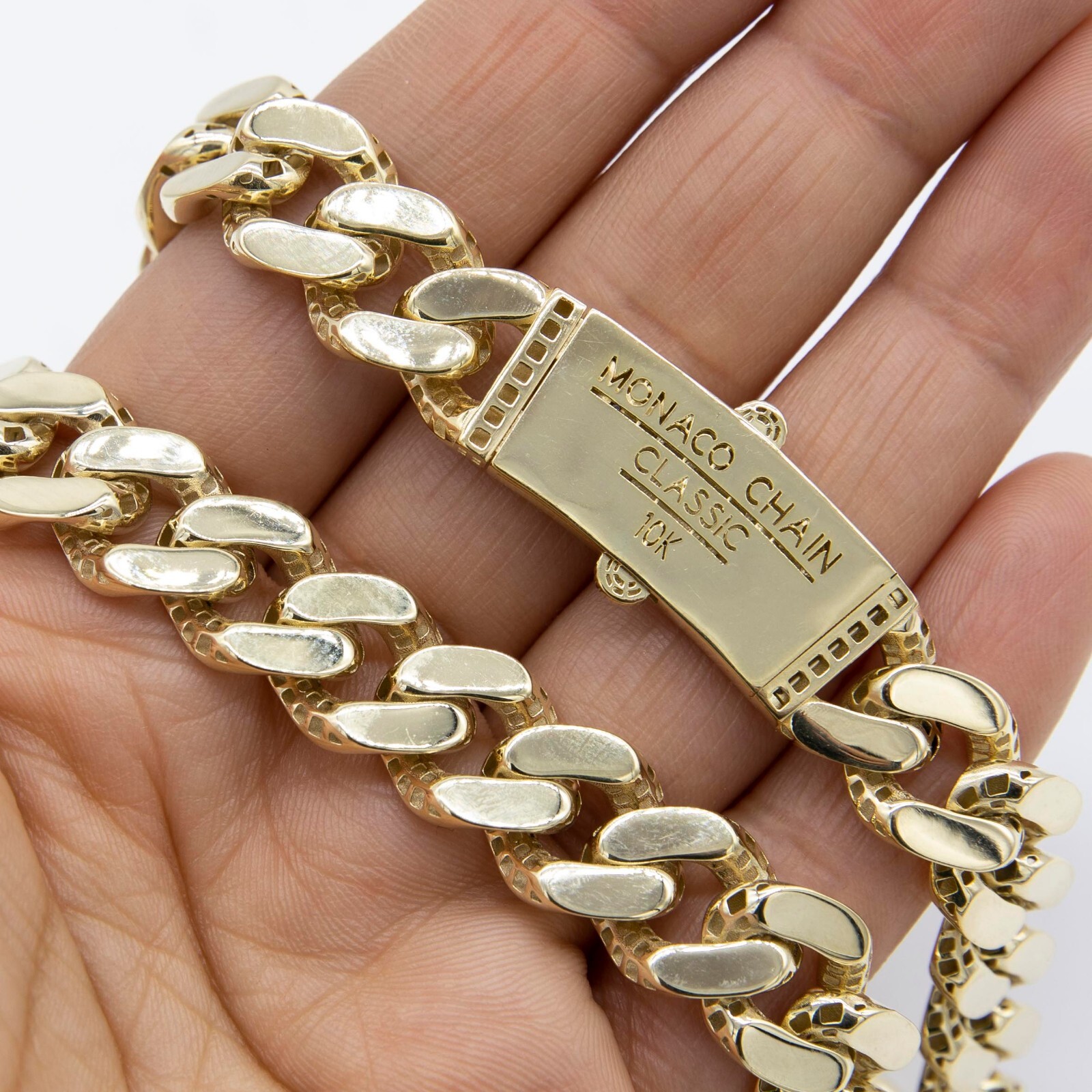 13mm Mens Miami Cuban Royal Link Chain Necklace Box Clasp Real 10K Yellow Gold