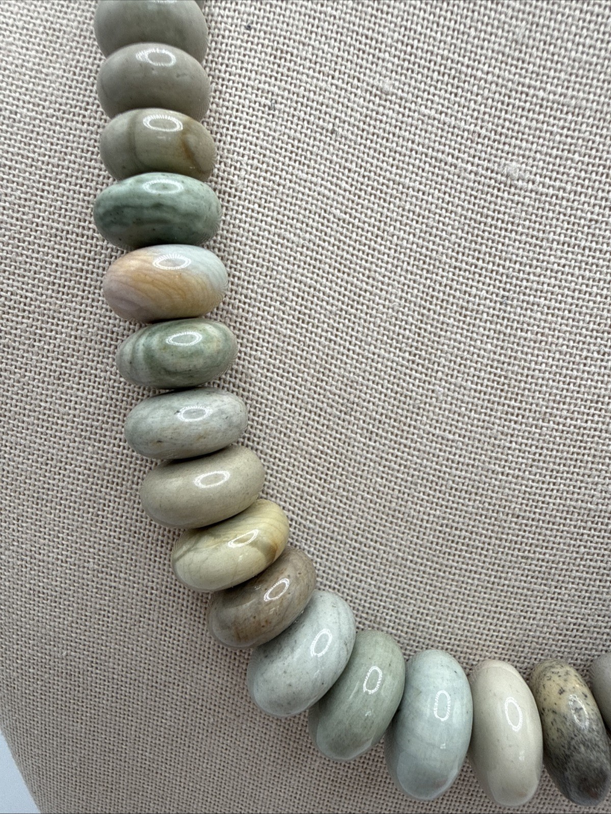 Jay King DTR Sterling Silver Leaf Jasper Graduated Bead Necklace 18-21” 8-16mm