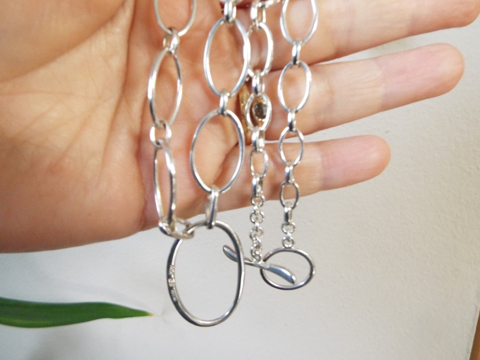 MWS 925 Sterling Silver Oval Link Chain Necklace 18″