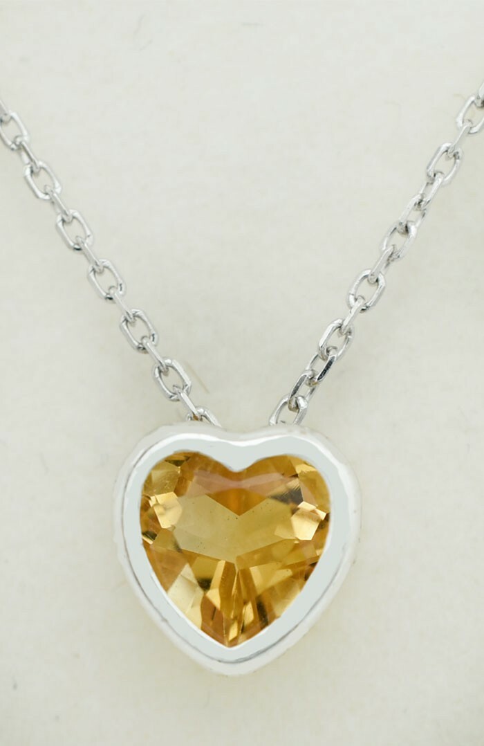 GENUINE 1.22 Cts YELLOW TOPAZ HEART PENDANT 14k GOLD – MADE IN USA – NWT