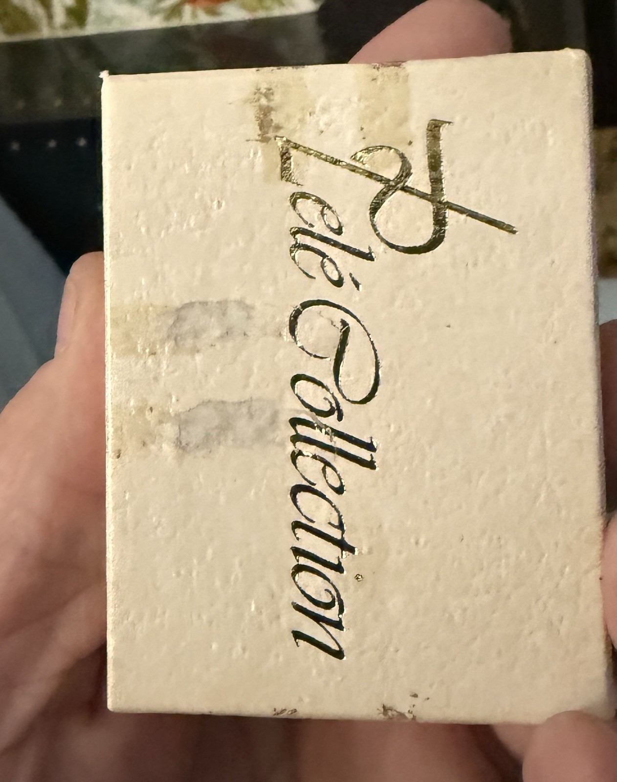 Gold Necklace with Coral/Gold Pendant small delicate chain in original packing