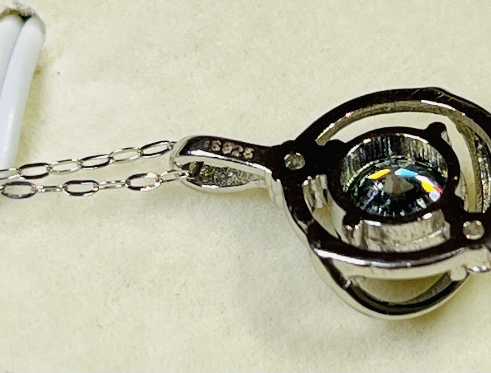 925 Sterling Silver 1 CTW VVS1 Black Moissanite Planet Pendant Necklace