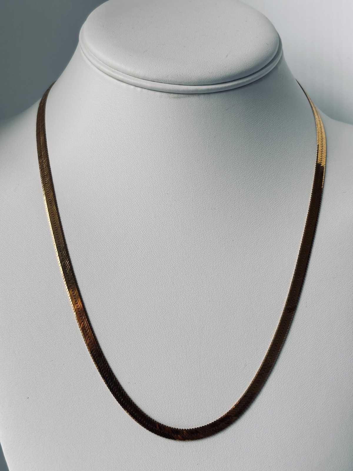 ✨Vintage RDM Italy 14K Gold Herringbone Necklace 20″ 3.23mm 9.32g