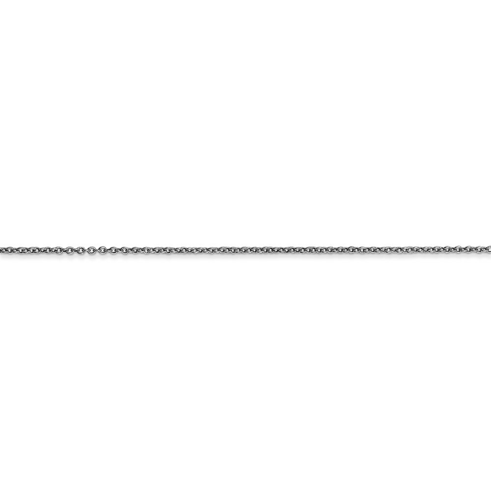 16″ 14K White Gold .9mm Cable with Spring Ring Clasp Chain Necklace