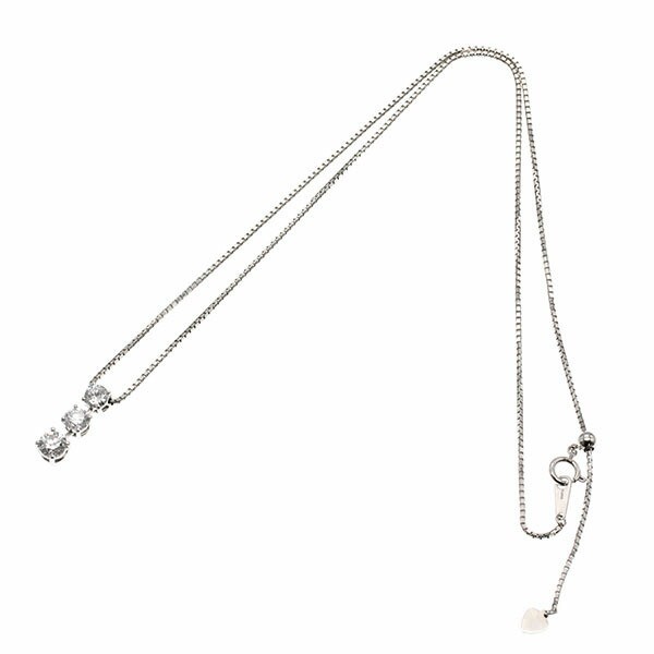 Platinum Diamond Slide Chain Necklace D1.219ct VS-2/VERY GOOD 45cm Pt900/850
