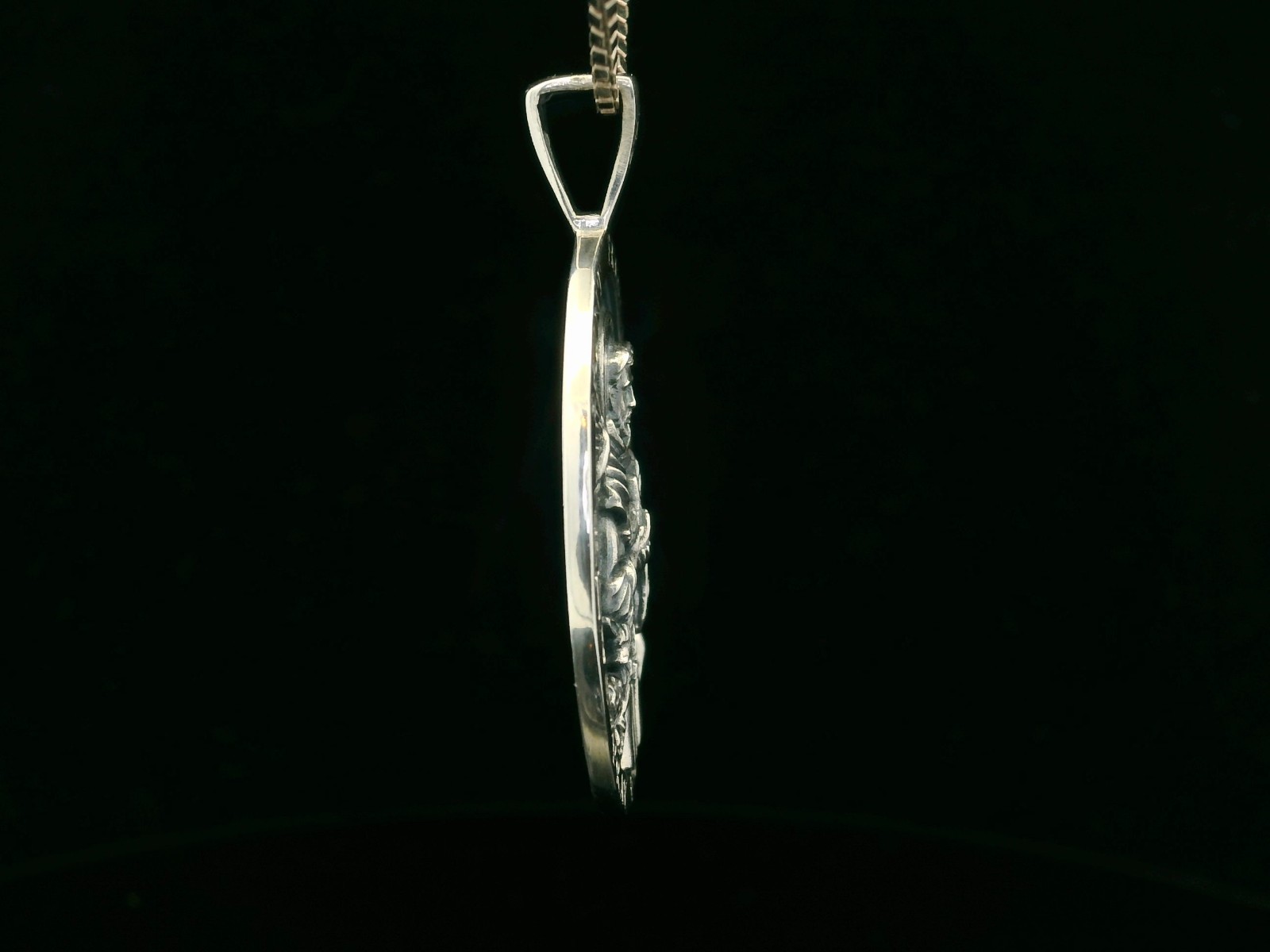 925 Sterling Silver Two-Sided Saint Francis Necklace