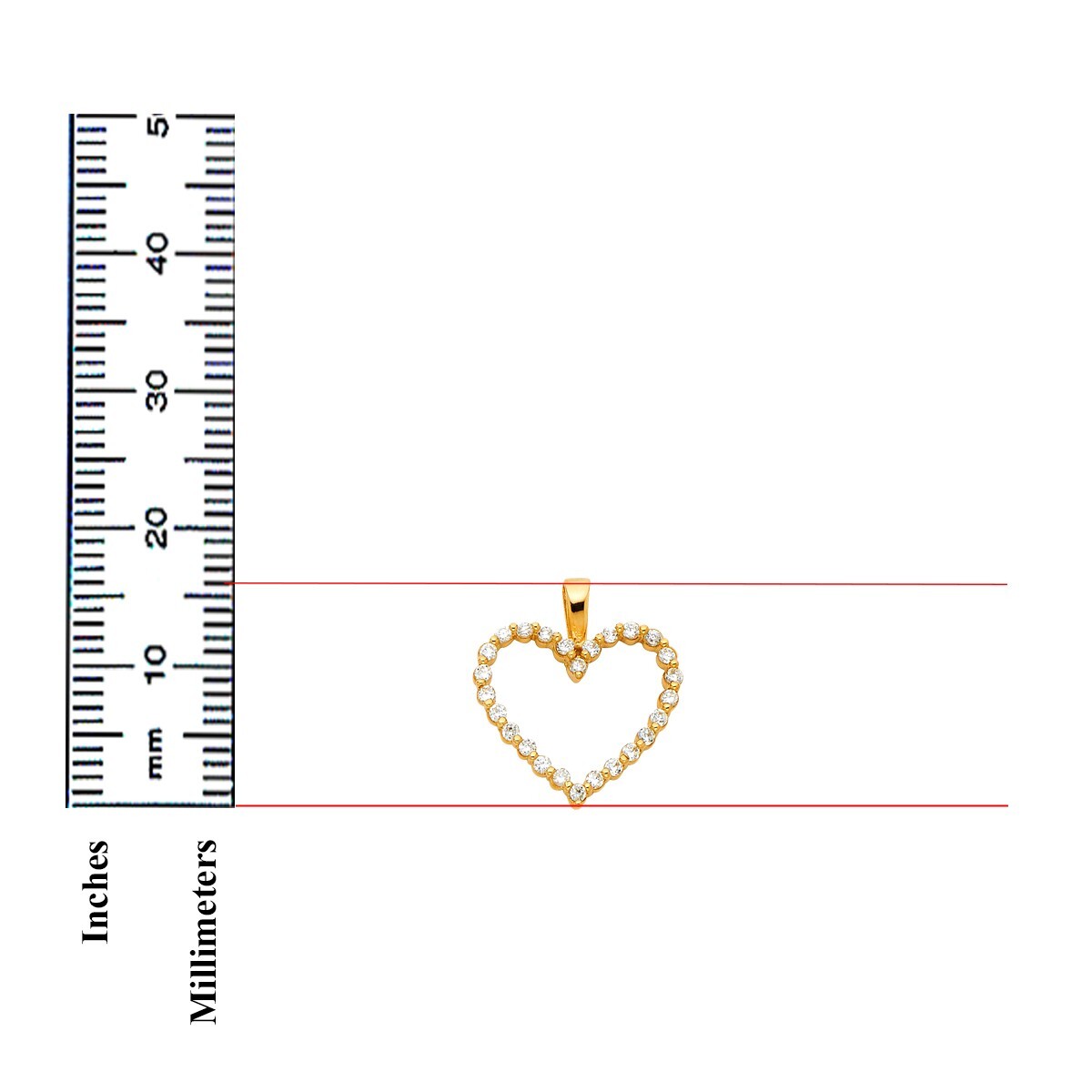 Gold 14K Yellow Gold Cubic zirconia Heart Pendant