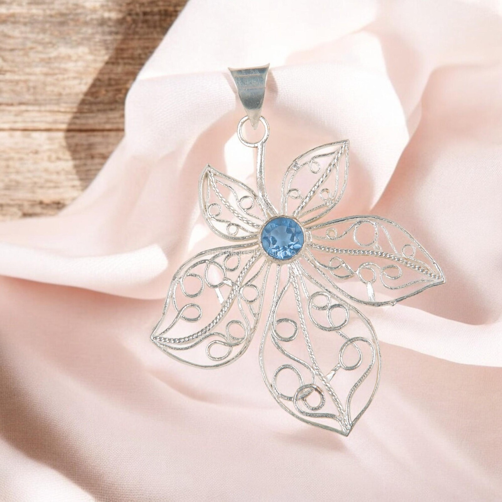 Natural Tanzanite Birthday Handcrafted Handmade Wife Pendant Jewelry 925 Silver