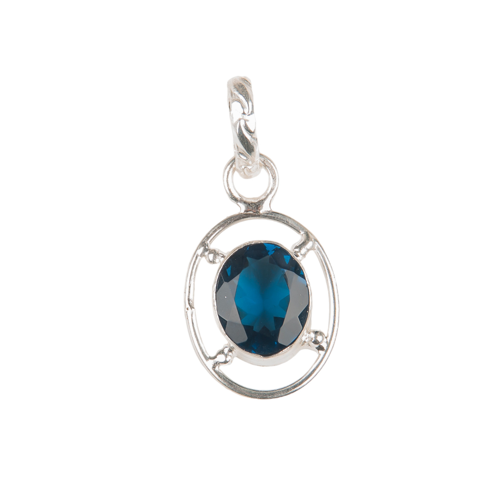 London Blue Topaz 925 Sterling Silver Pretty Pendent 1.30″ For Anniversary