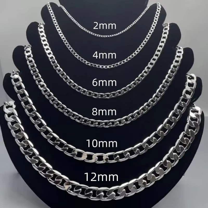 Genuine 925 Sterling Silver Curb Chain Necklace Lobster Clasp 16″-30″ Gifts UK