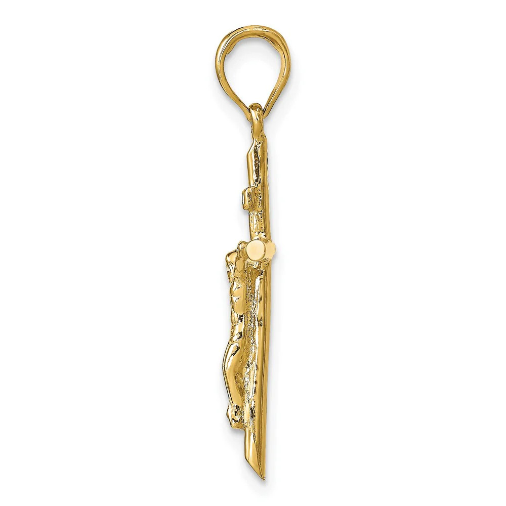 10K / 14K Yellow Gold Stick Style Crucifix Pendant