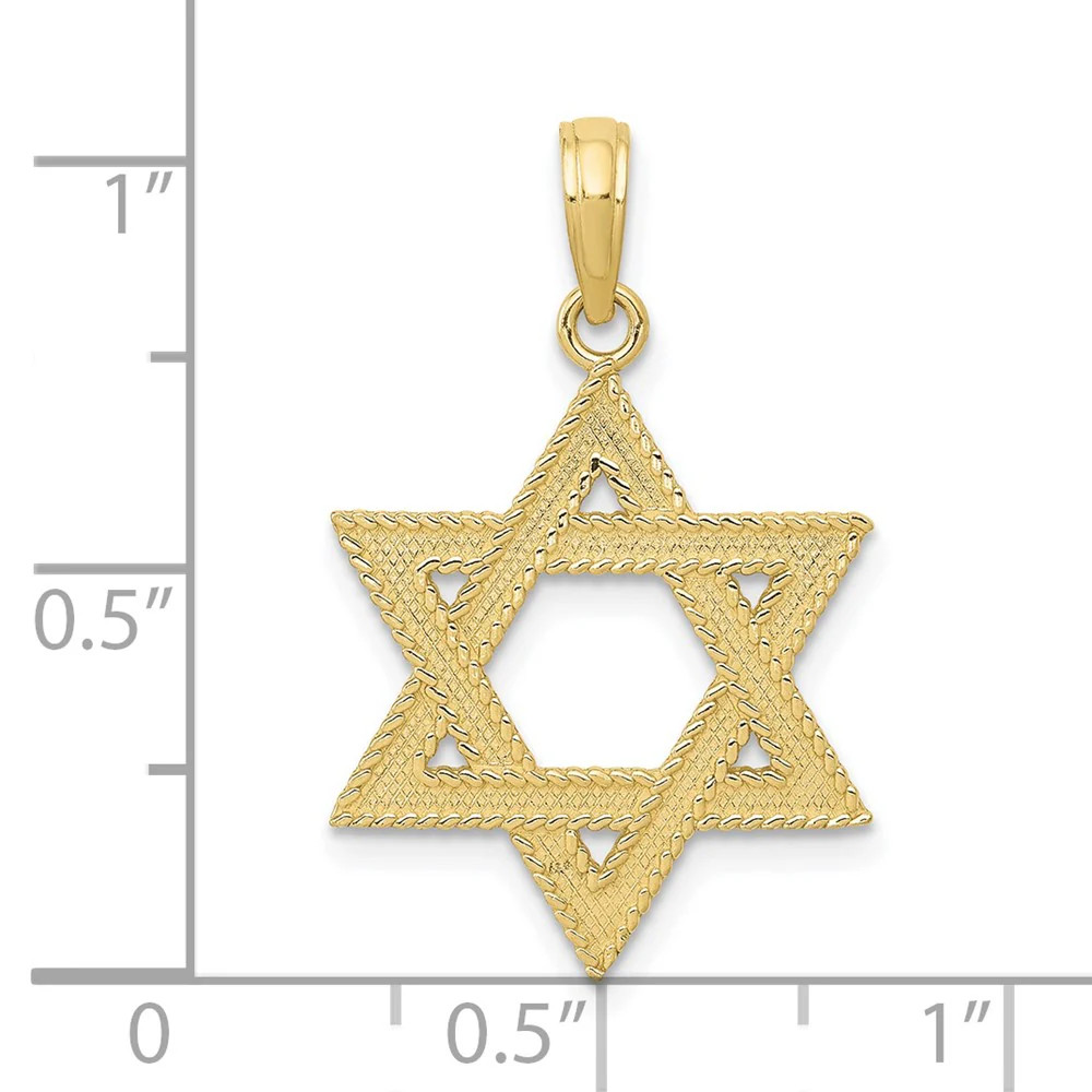 10K / 14K Yellow Gold Star Of David Pendant