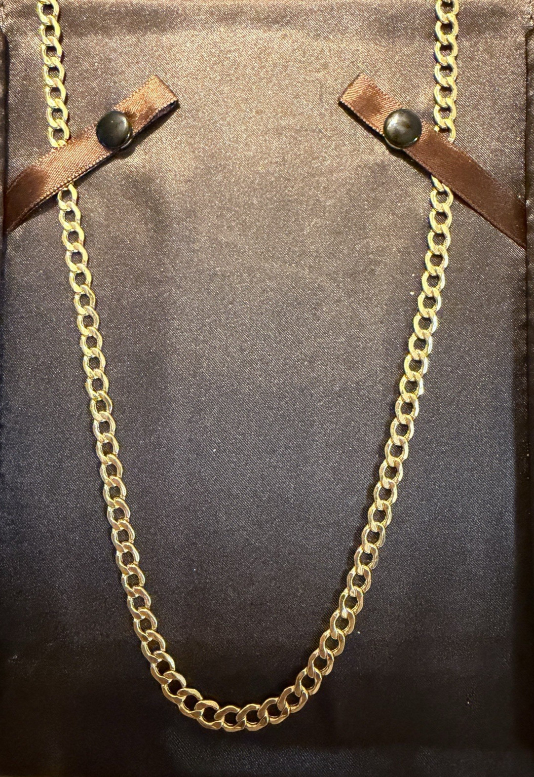 14K Yellow Gold Turkish Curb Link Chain Necklace 12.33g Solid Gold Turkey 24″