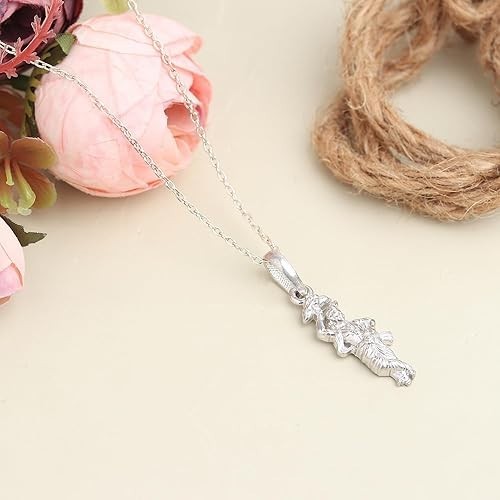 Sterling Silver (92.5% purity) God Radha Krishna Pendant for Men & Women