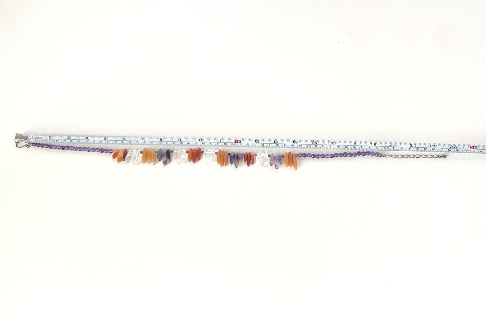 Jay King DTR Amethyst Carnelian Clear Quartz Claw Shard Necklace Estate Sterling