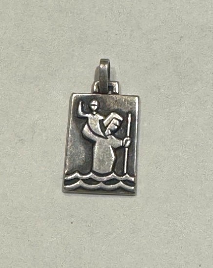 James Avery Retired Smaller St Christopher Rare Rectangle Pendant Charm 3.67g