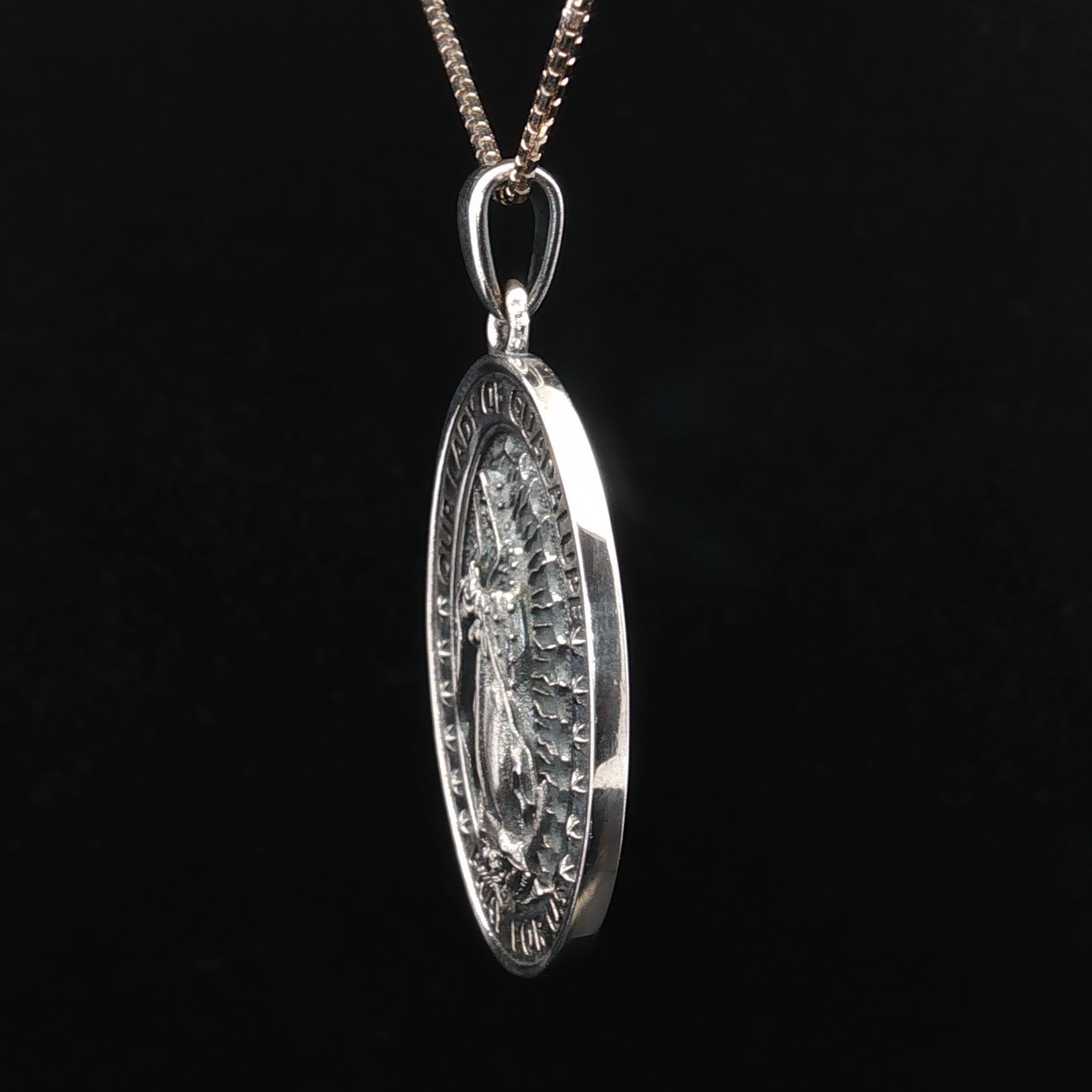 925 Sterling Silver Two-Sided Our Lady of Guadalupe Necklace