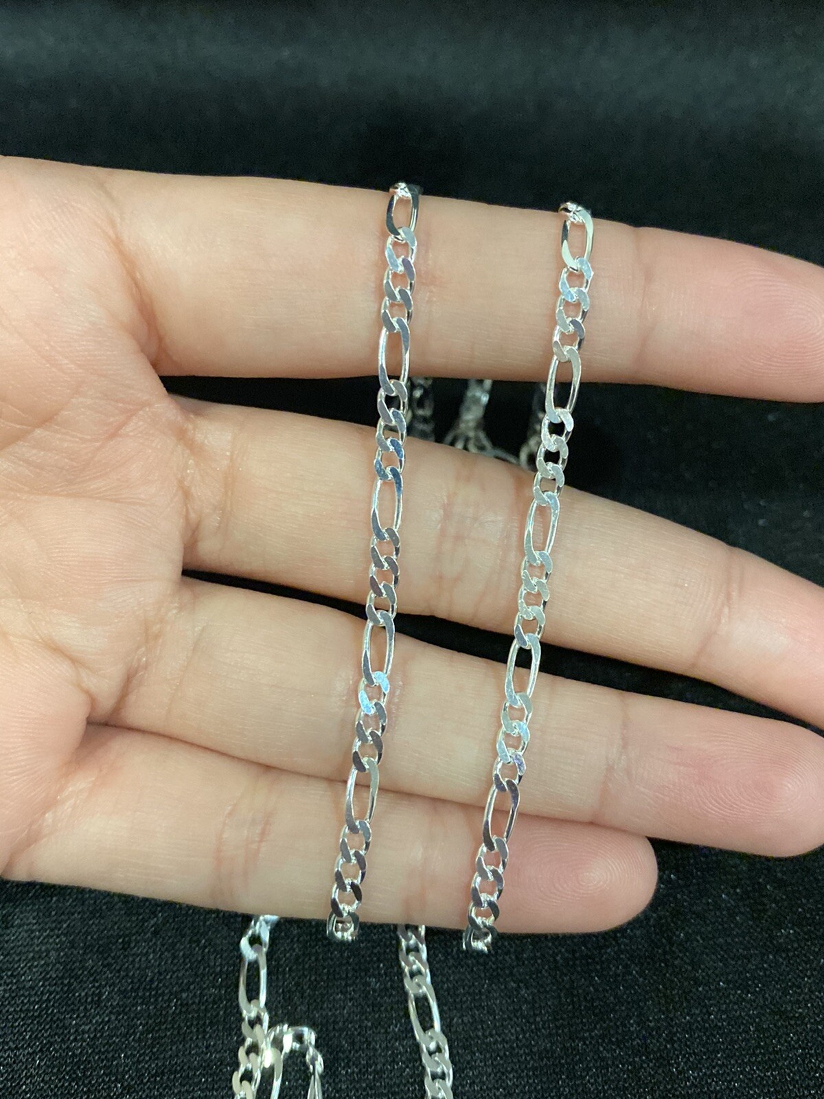 .925 Sterling Silver Mens Womens Figaro Chain Necklace 16 18 20 22 24 26 28 30
