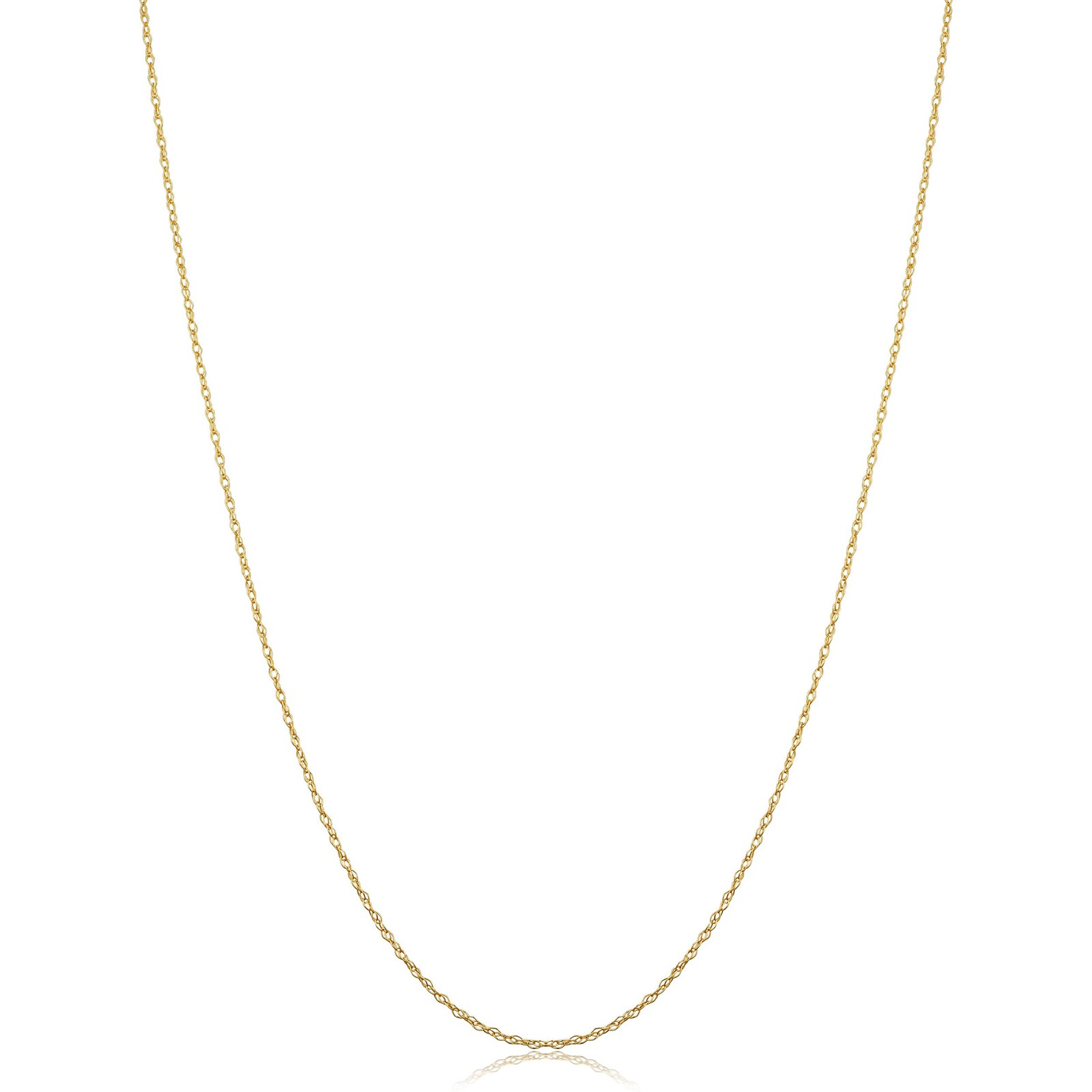 Womens Classic Rope Chain 10k Yellow Gold Barely-There Thin Lightweight Necklace