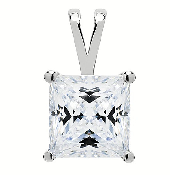 7 Ct Certified Treated Off White Diamond Pendant In 925 Silver- Great Sparkle