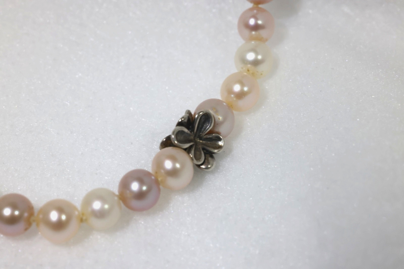 Ann King Sterling Silver 925 & 18k Gold ORCHID Multi Pink+Cream Pearl Necklace