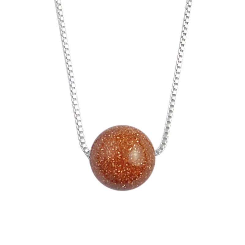 Women Natural Boho Summer Crystal Beaded Necklace Korean Style Minimalist Chain
