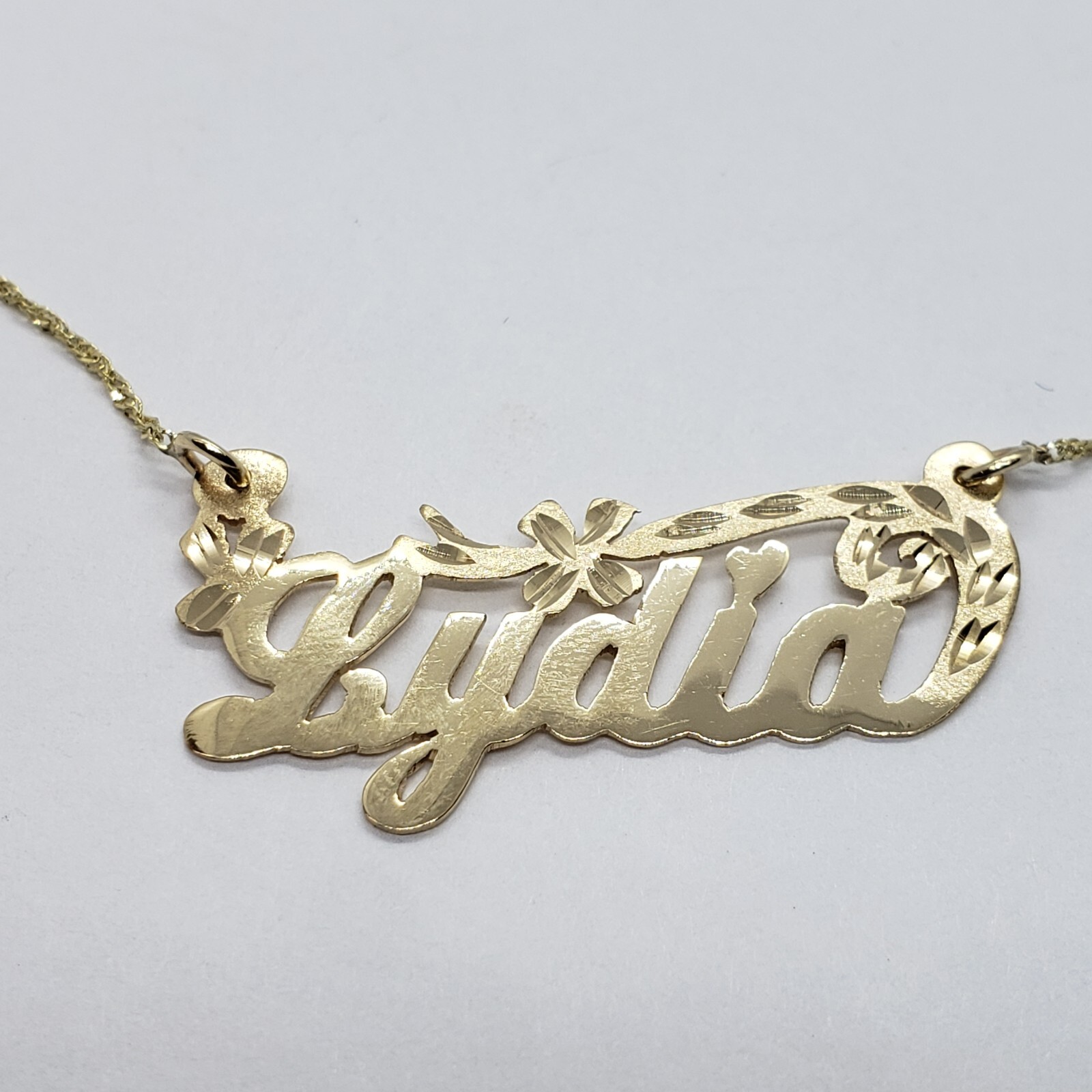 10K Yellow Gold Personalized Handmade Name Pendant with/out Singapore Chain