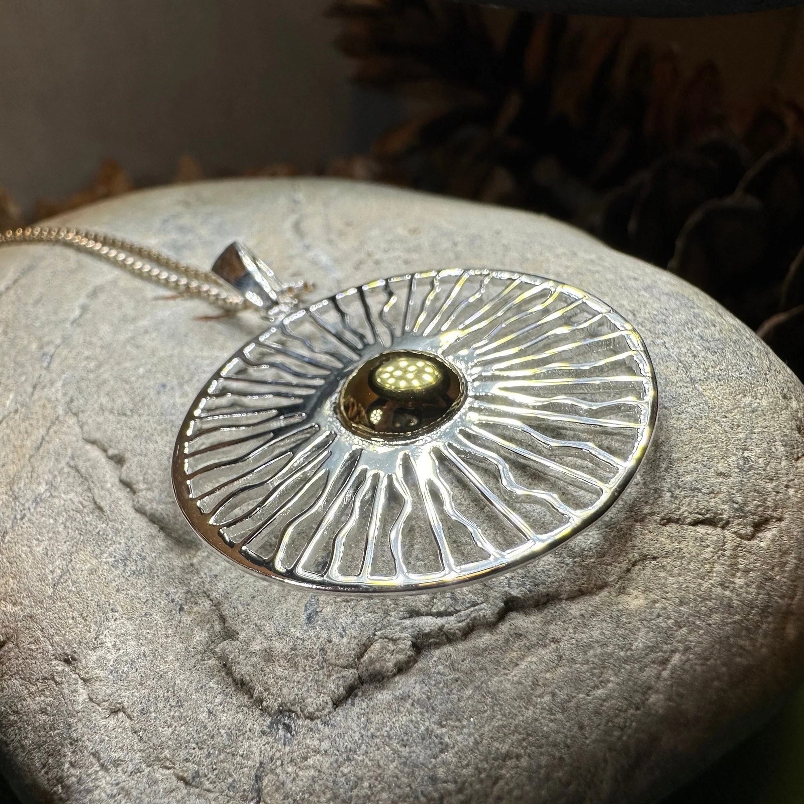 Sun Necklace Beach Celestial Wiccan Pagan 925 Ladies Pendant W/FREE CHAIN