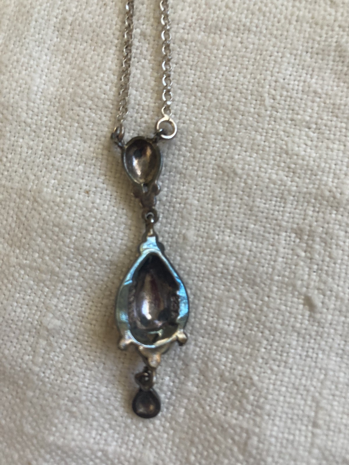 925 THAILAND STERLING & MARCASITE PENDANT NECKLACE – NEW