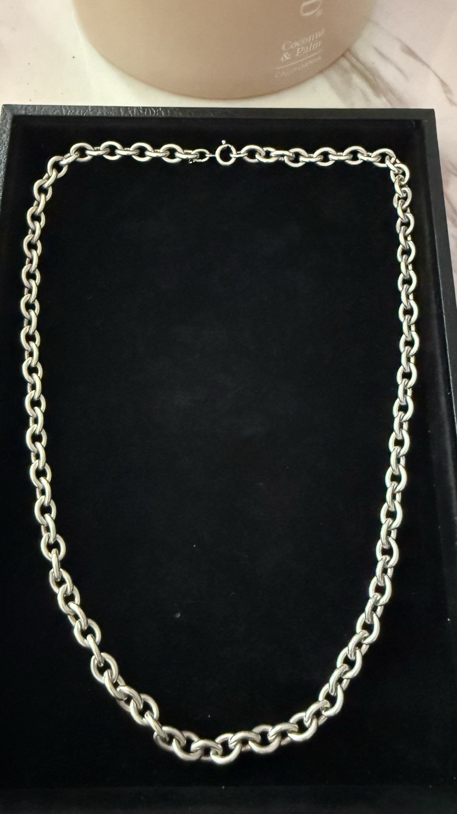 Sterling Silver 925 Cable Link Chain Necklace 24” Heavy 7.5mm #8
