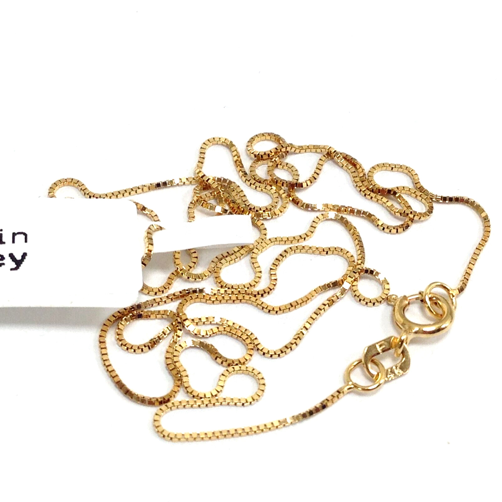 14K Yellow Gold .64mm Thin Box Chain 18″ Made in Turkey 1g New Jewelry Necklace